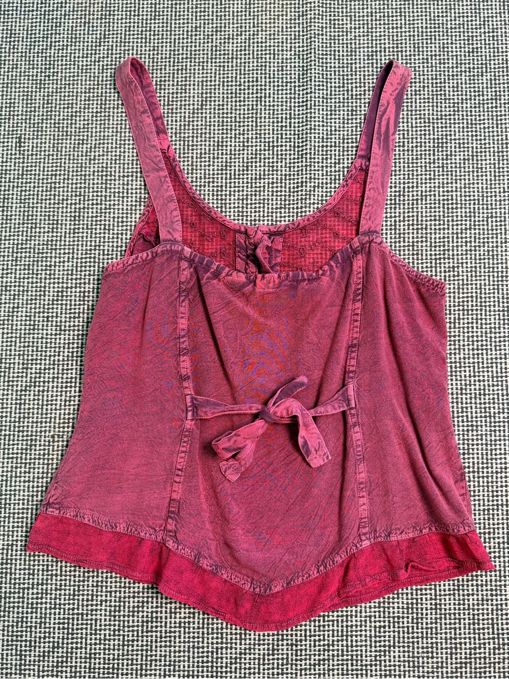 Boho Pink Embroidered Button-Front Tank Top - Picture 2 of 5